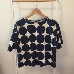 Marimekko for Uniqlo Printed Shirt - Black and White, Size Small